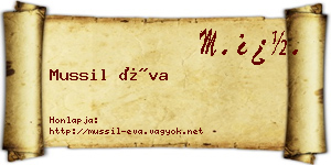 Mussil Éva névjegykártya